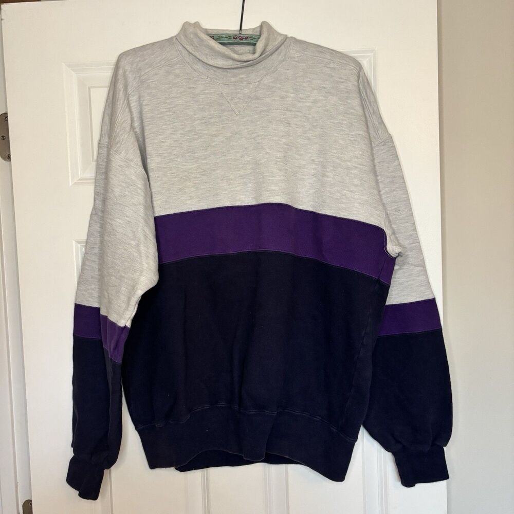 Vintage LLBean Russel Athletic Collaboration Colorblock Hoodie Sweatshirt XL